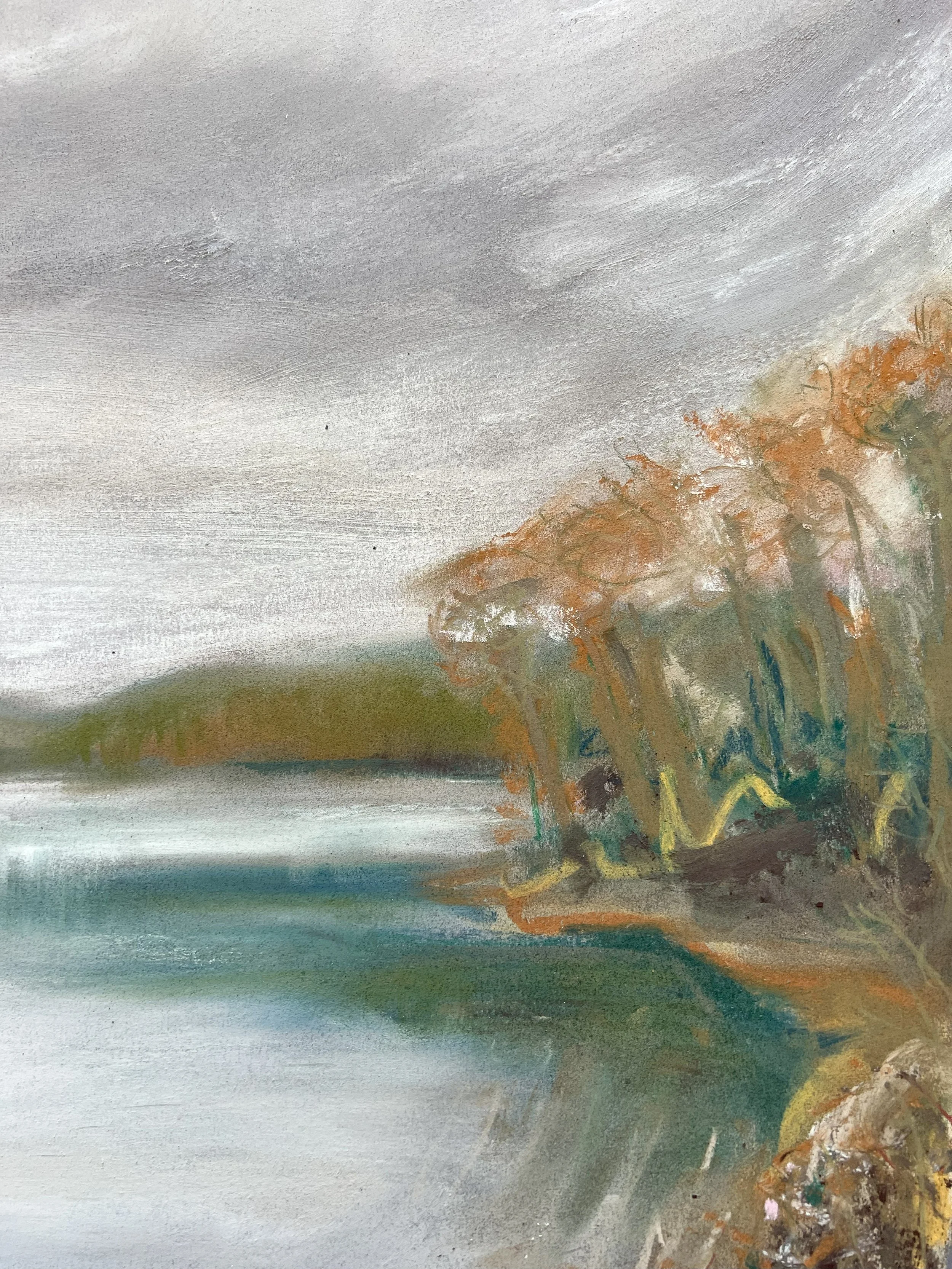 Paintsville Lake in November – Serene Chalk Pastel Kentucky